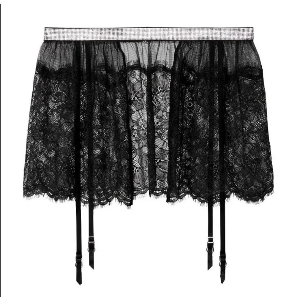 Victoria's Secret Shine Lace Skirt With Garters M/L NWT - Picture 7 of 7